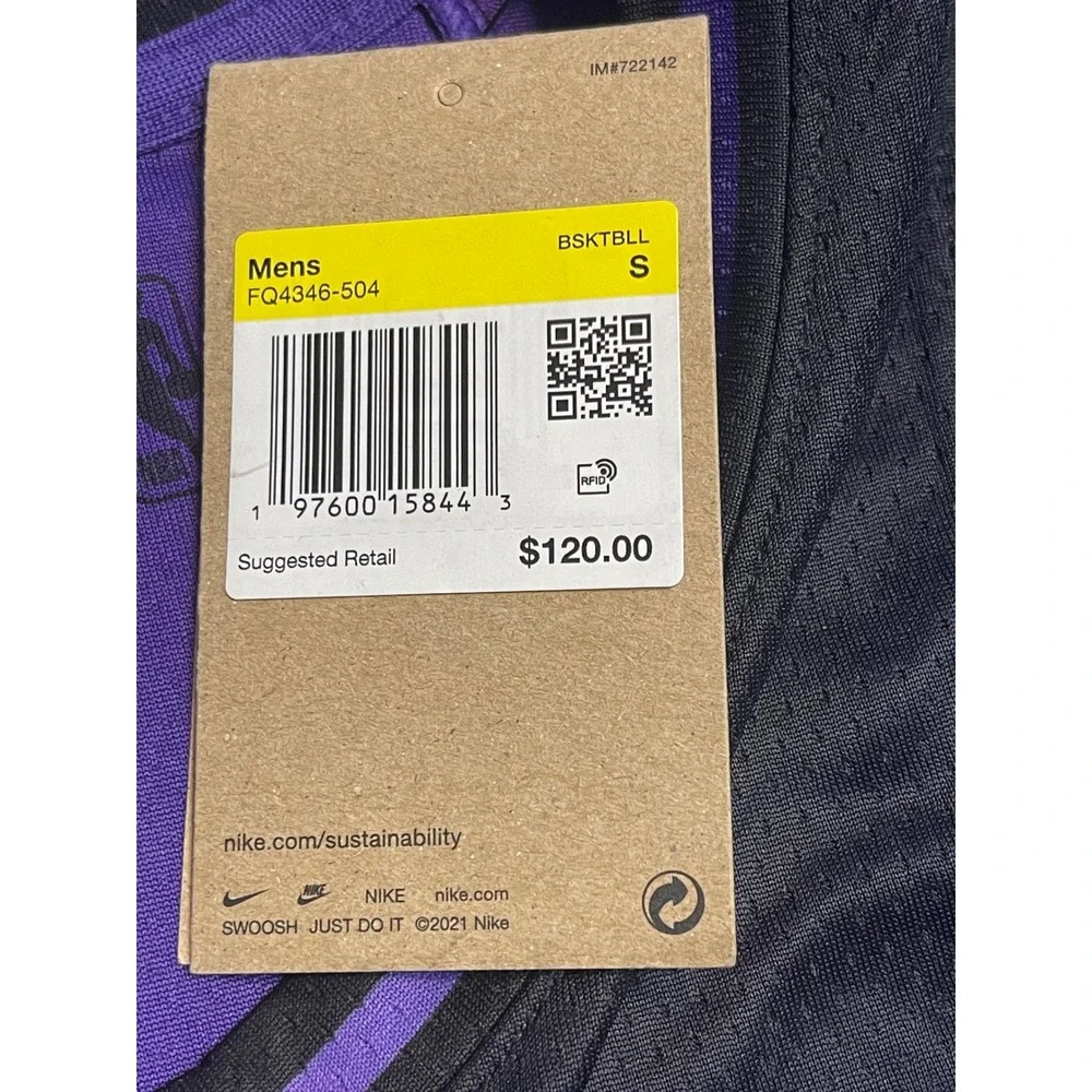 NWT LA Lakers Nike City Edition LakeShow‎ LeBron James Jersey S Small FQ4346-504